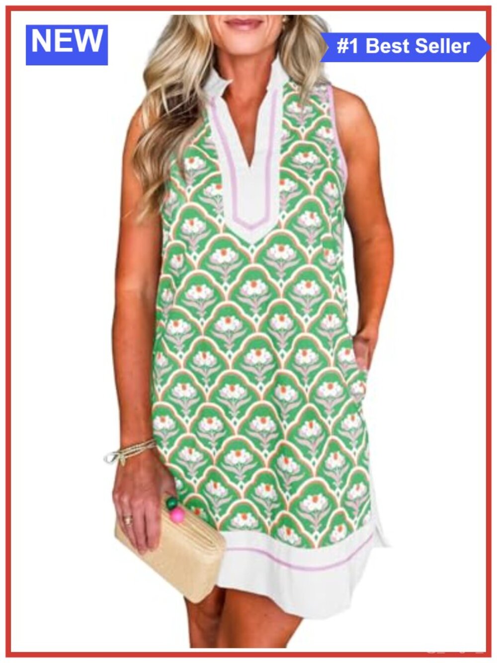 Womens Floral Print Mini Dress V Neck Sleeveless A-Line Beach Casual